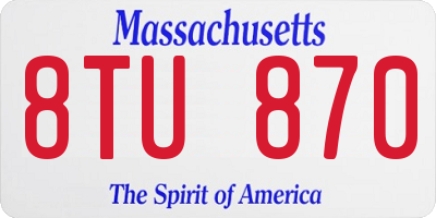 MA license plate 8TU870