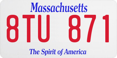 MA license plate 8TU871