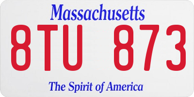MA license plate 8TU873