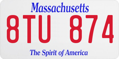MA license plate 8TU874