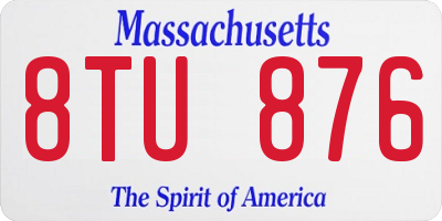 MA license plate 8TU876