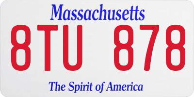 MA license plate 8TU878