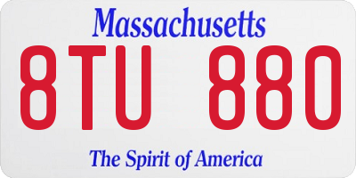 MA license plate 8TU880