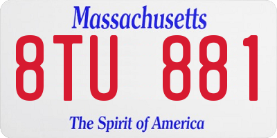 MA license plate 8TU881