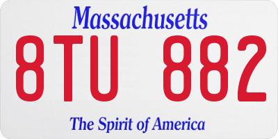MA license plate 8TU882
