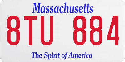 MA license plate 8TU884