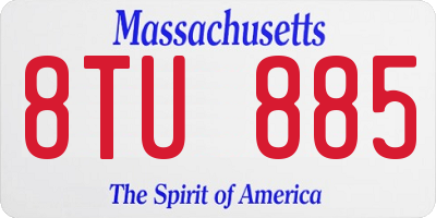 MA license plate 8TU885