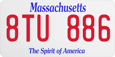 MA license plate 8TU886