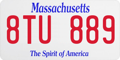 MA license plate 8TU889