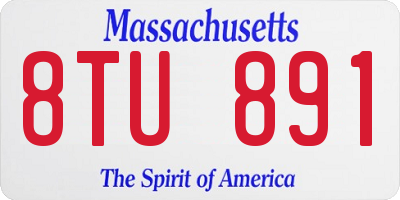 MA license plate 8TU891