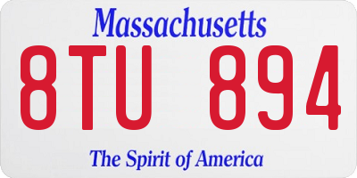 MA license plate 8TU894