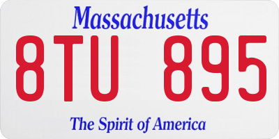 MA license plate 8TU895