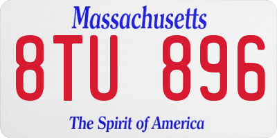 MA license plate 8TU896