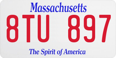 MA license plate 8TU897