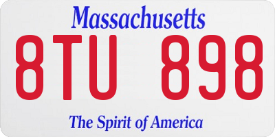 MA license plate 8TU898