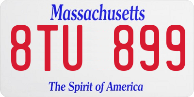 MA license plate 8TU899