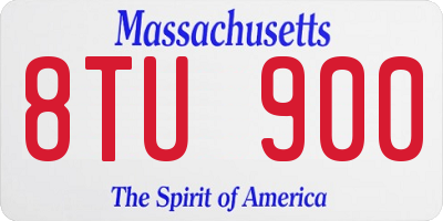 MA license plate 8TU900