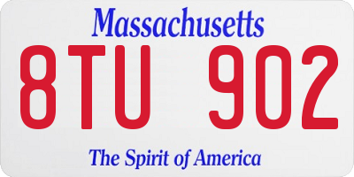 MA license plate 8TU902