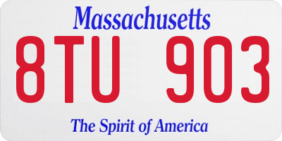 MA license plate 8TU903