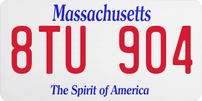 MA license plate 8TU904