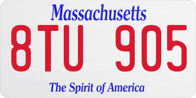 MA license plate 8TU905