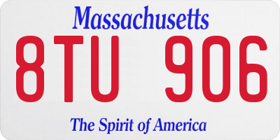 MA license plate 8TU906