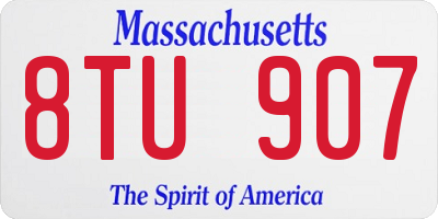 MA license plate 8TU907
