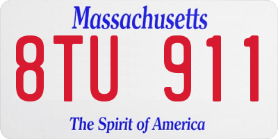 MA license plate 8TU911