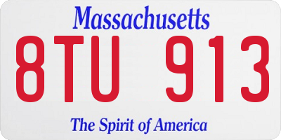 MA license plate 8TU913