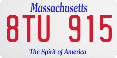 MA license plate 8TU915