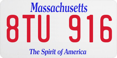 MA license plate 8TU916