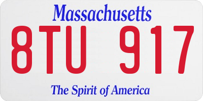 MA license plate 8TU917