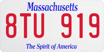 MA license plate 8TU919