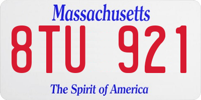 MA license plate 8TU921