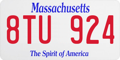 MA license plate 8TU924
