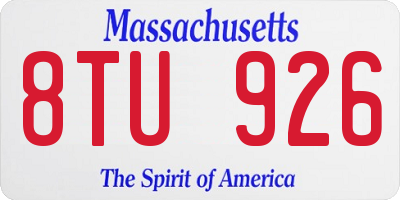 MA license plate 8TU926