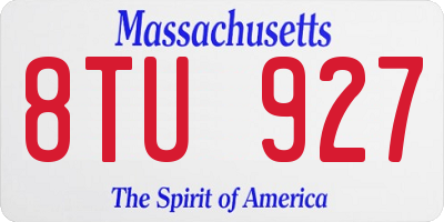 MA license plate 8TU927