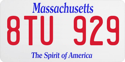 MA license plate 8TU929