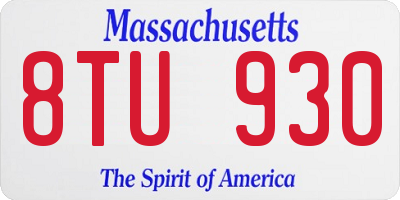 MA license plate 8TU930