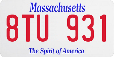 MA license plate 8TU931