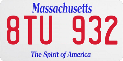 MA license plate 8TU932