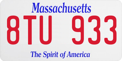 MA license plate 8TU933