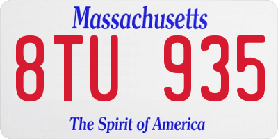 MA license plate 8TU935
