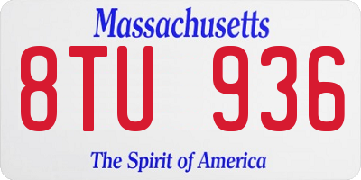MA license plate 8TU936