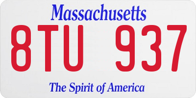 MA license plate 8TU937