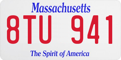 MA license plate 8TU941