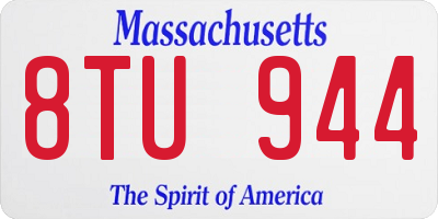 MA license plate 8TU944