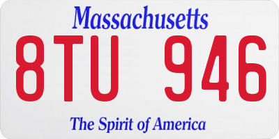 MA license plate 8TU946