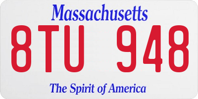 MA license plate 8TU948