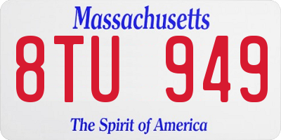 MA license plate 8TU949